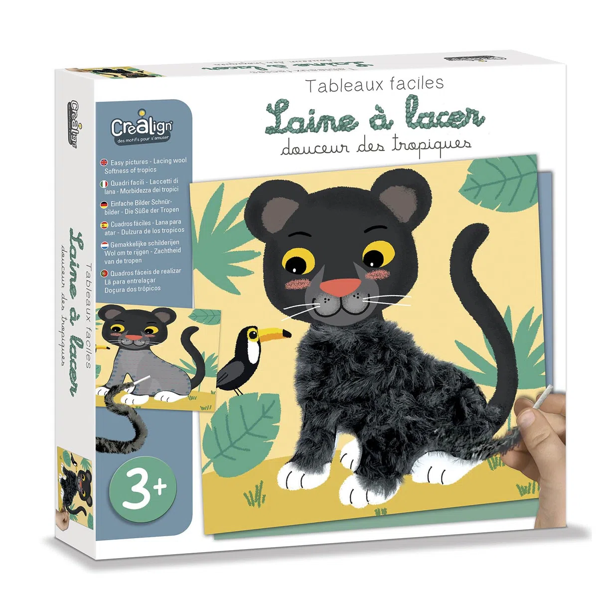 Créa Lign' | Laine à lacer animaux tropiques | 3 ans+ | Dextérité