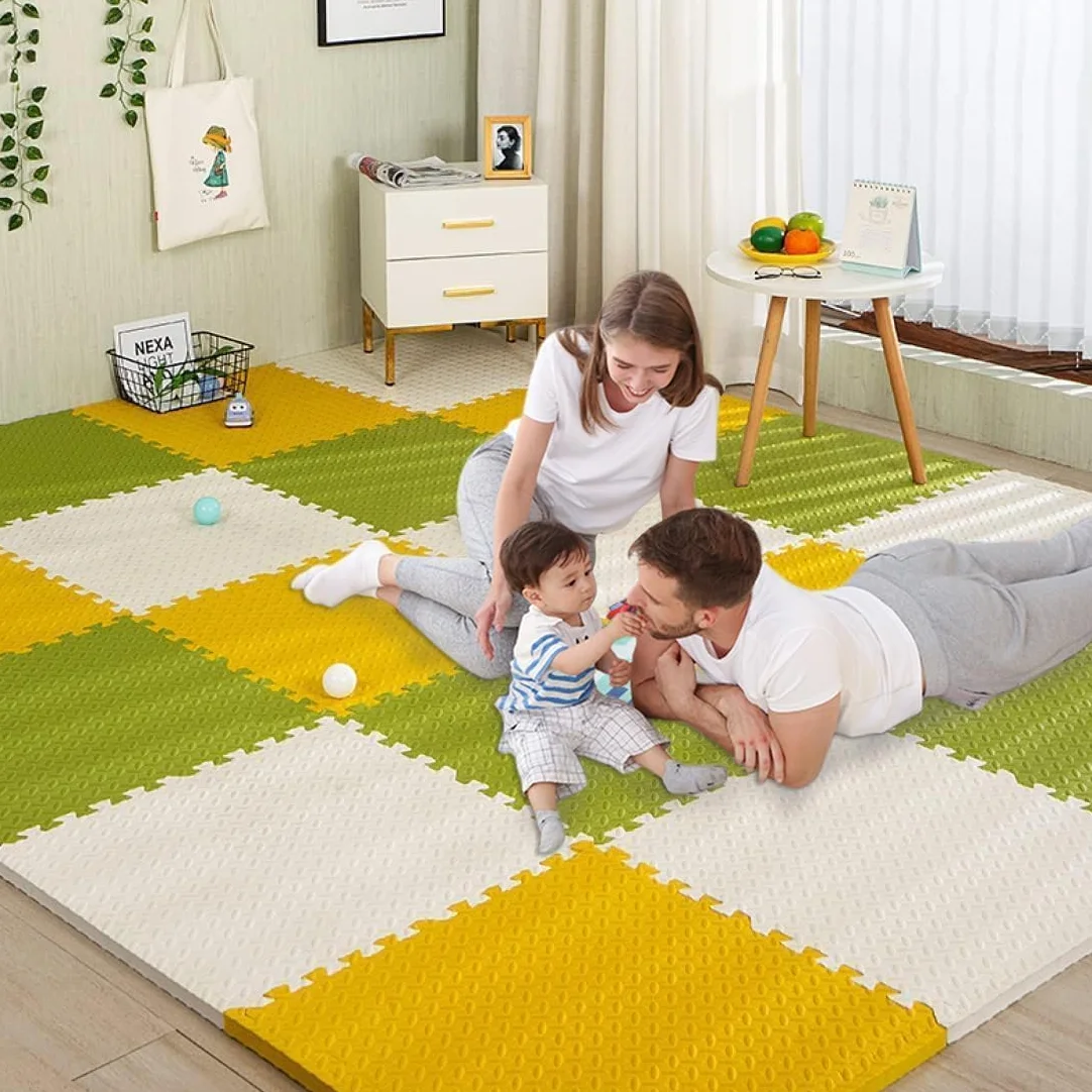 Tapis Puzzle Bébé Mousse EVA 18 pièces 30x30x1,2 cm 1,6 m²