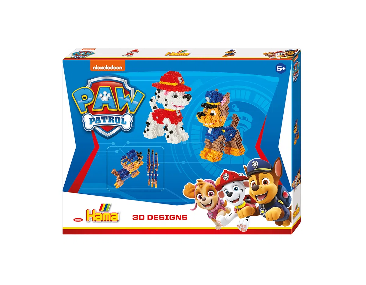 Hama Perlen 7920 Perles à Repasser Paw Patrol, Grand Set Cadeau avec Motifs 3D, env. 4000 Perles Midi, 5 mm de diamètre, pour Enfants à partir de 5 Ans