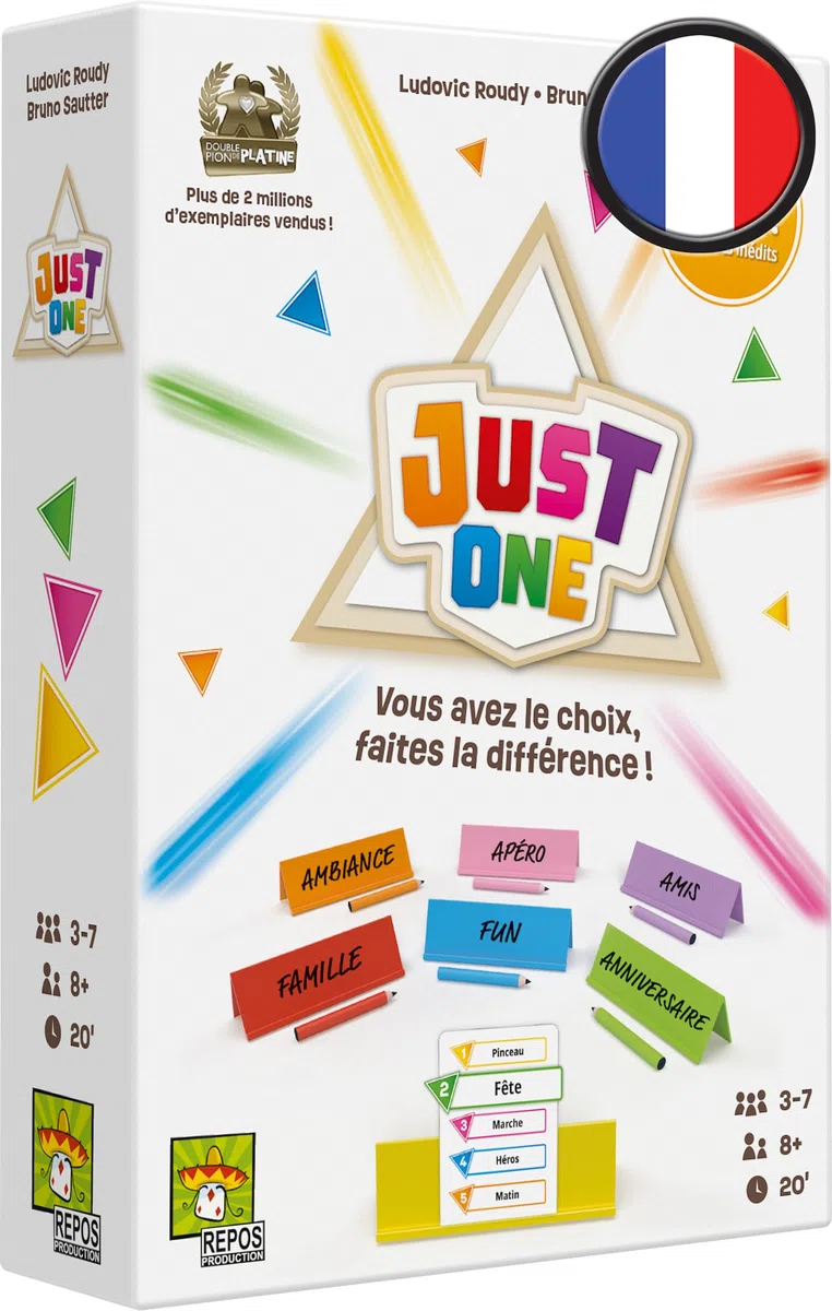 Asmodee - Just One - Jeu de Société Coopératif pour Enfants dès 8 Ans - Jeu de Cartes d'Ambiance en Famille avec Mots à Deviner - 3 à 7 Joueurs - 20 Min - Version française