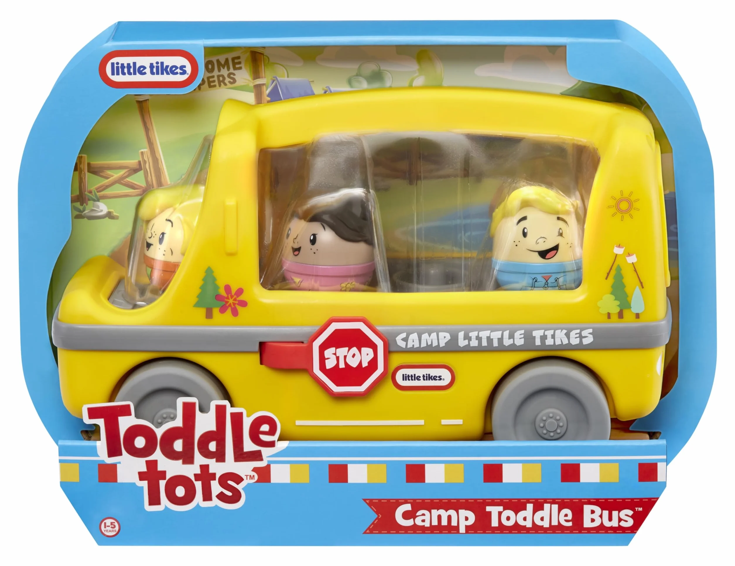 Little Tikes Toddle Tots Camp Toddle Bus Ensemble de jeu avec bus et 3 figurines pour tout-petits