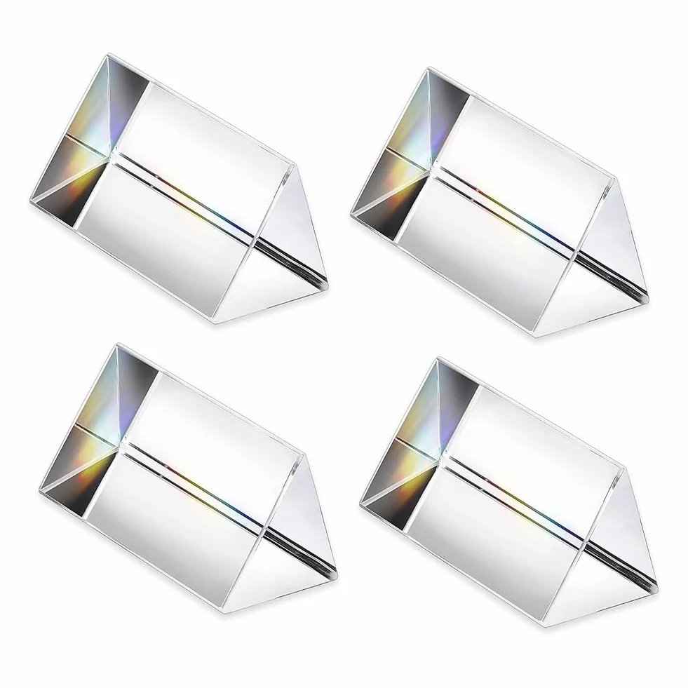 Triangulaire pour Lumières Prismes Optiques En 4 Pièces Transparentes
