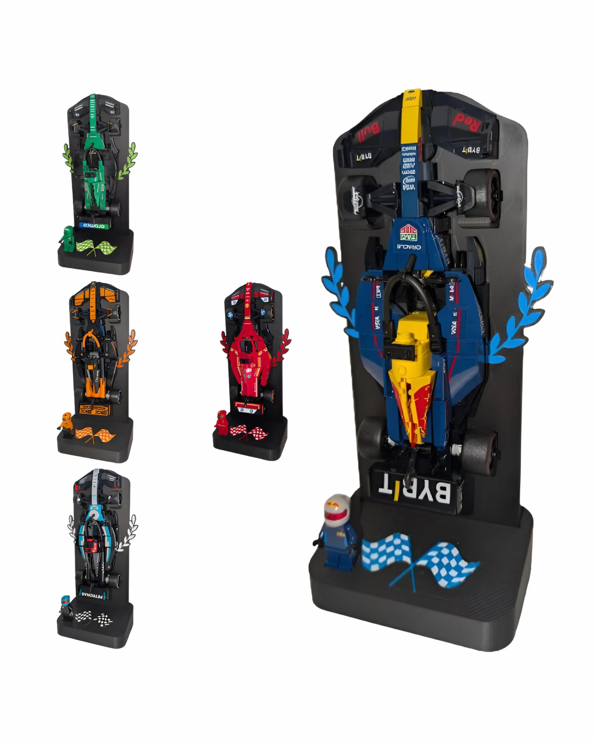 Présentoir F1 Lego Speed Champions Imprimé 3D Fabriqué France Bleu