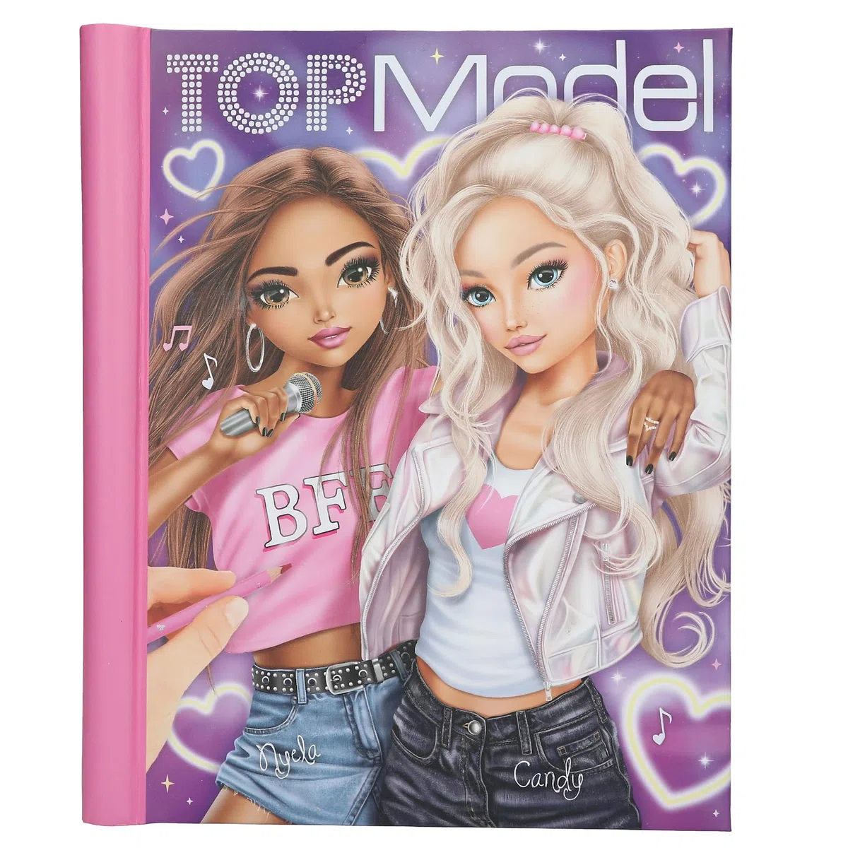 Depesche 13722 TOPModel My BFF - Livre de coloriage avec LED et Sons, avec Plus de 40 Pages préimprimées à créer, Set Comprenant Papier, Pochoir, Autocollants, etc.