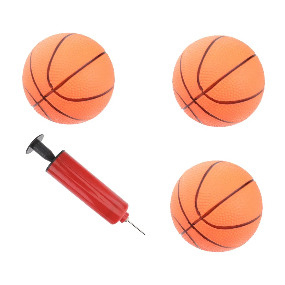 YARNOW Lot 3 Mini Ballons de Basket Gonflables 10cm, Petit Ballon Sport pour Enfant Garçon Fille, Jeu Intérieur Extérieur avec Pompe, Jouet Éducatif pour Activités Physiques et Cadeau