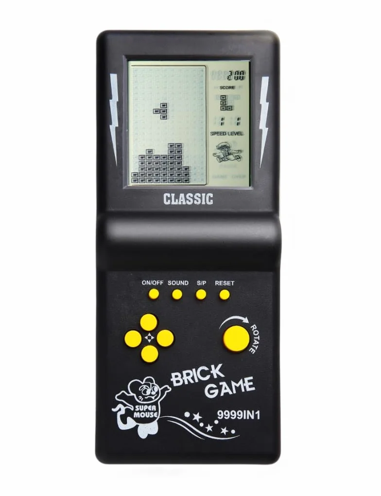 Console de Jeu Brique 3,5 Pouces Grand écran 23 Jeux Classiques Puzzle Nostalgique (Noir)