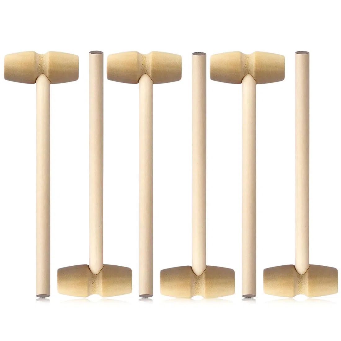 6 Pièces Mini Marteaux en Bois pour Enfants,petit marteau,Jouets Éducatifs Créatifs Martelant, Jouet Maillet Battre pour Enfants, Marteau de Crabe Crustacés