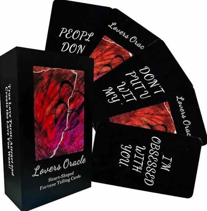 Cartes d'oracles d'amour - Tarot pour débutants, 80 cartes avec deux flammes - Deck d'oracles pour la romance et l'amour