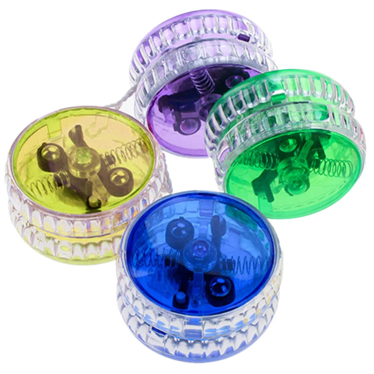 Ensemble Yoyo Lumineux 4 pièces, Yo Yo en Plastique 4 Couleurs pour Enfants, Jouet Yoyo léger et Portable pour Le Plaisir et