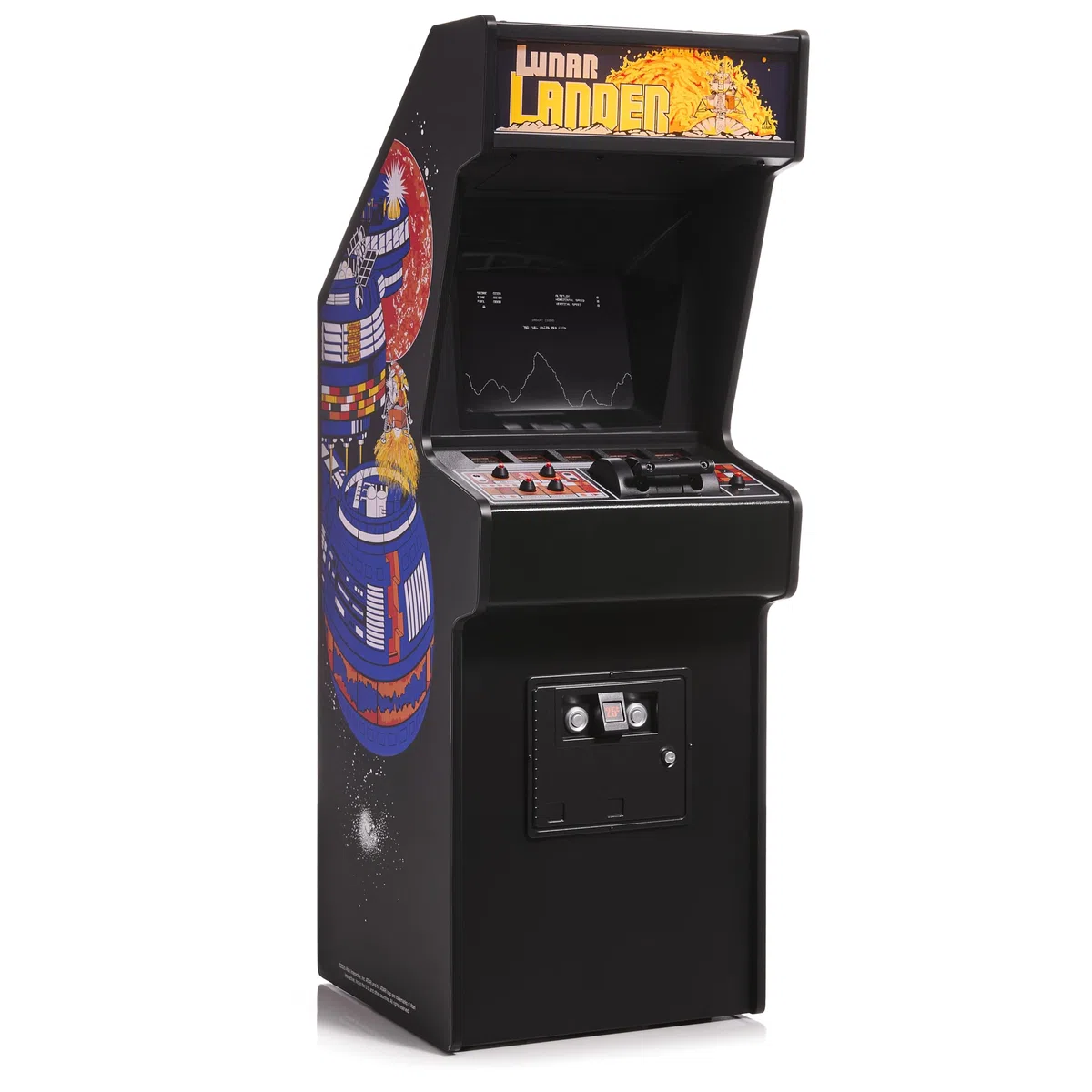 Édition Collectionneur Quarter Arcades Lunar Lander Mini Arcade – Cabinet de Réplique Atari à l'échelle 1/4 avec ROM Originale, Levier de Poussée, USB-C, et Affiche Exclusive