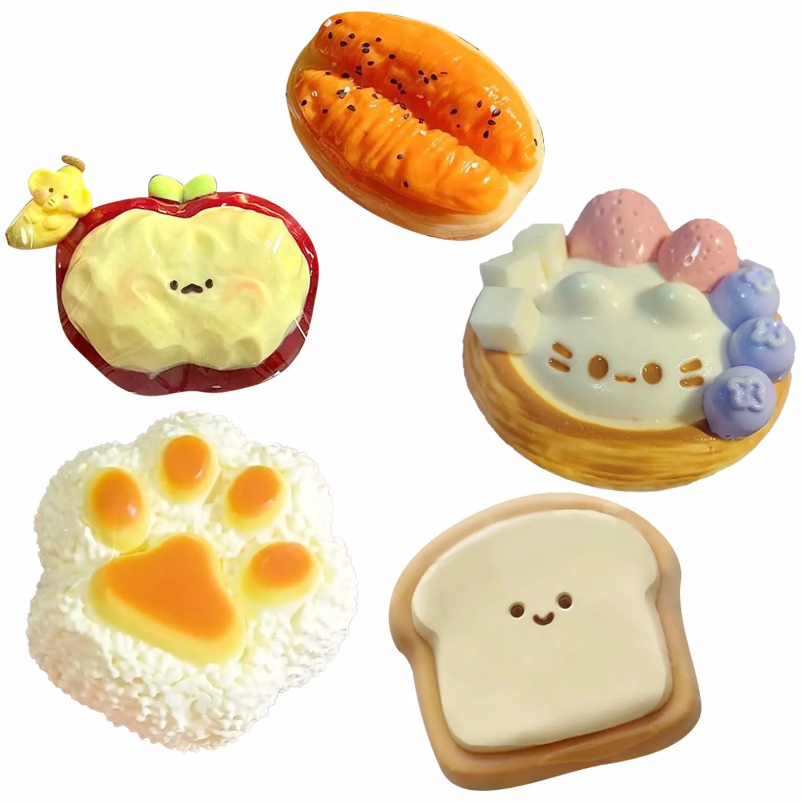 Jouets Squishy Mignons 5Pcs Mochi Squishy Couleurs Dégradées Anti Stress Fidget