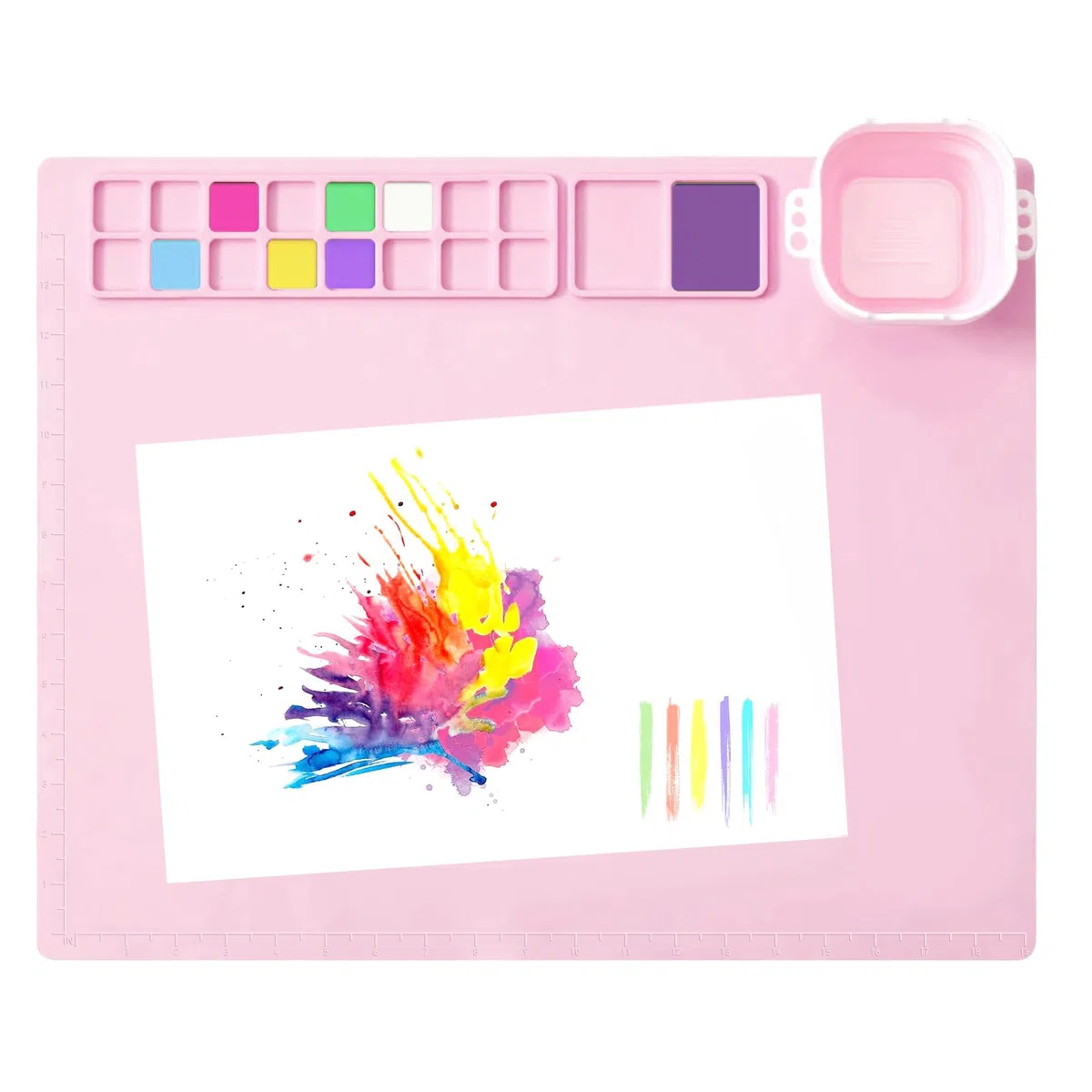 Tapis Peinture Enfant Silicone, Tapis Silicone Antiadhésif Pliable 51 x 41 cm pour Enfant Découpage Bricolage Origami Artisanat Argile(Rose)