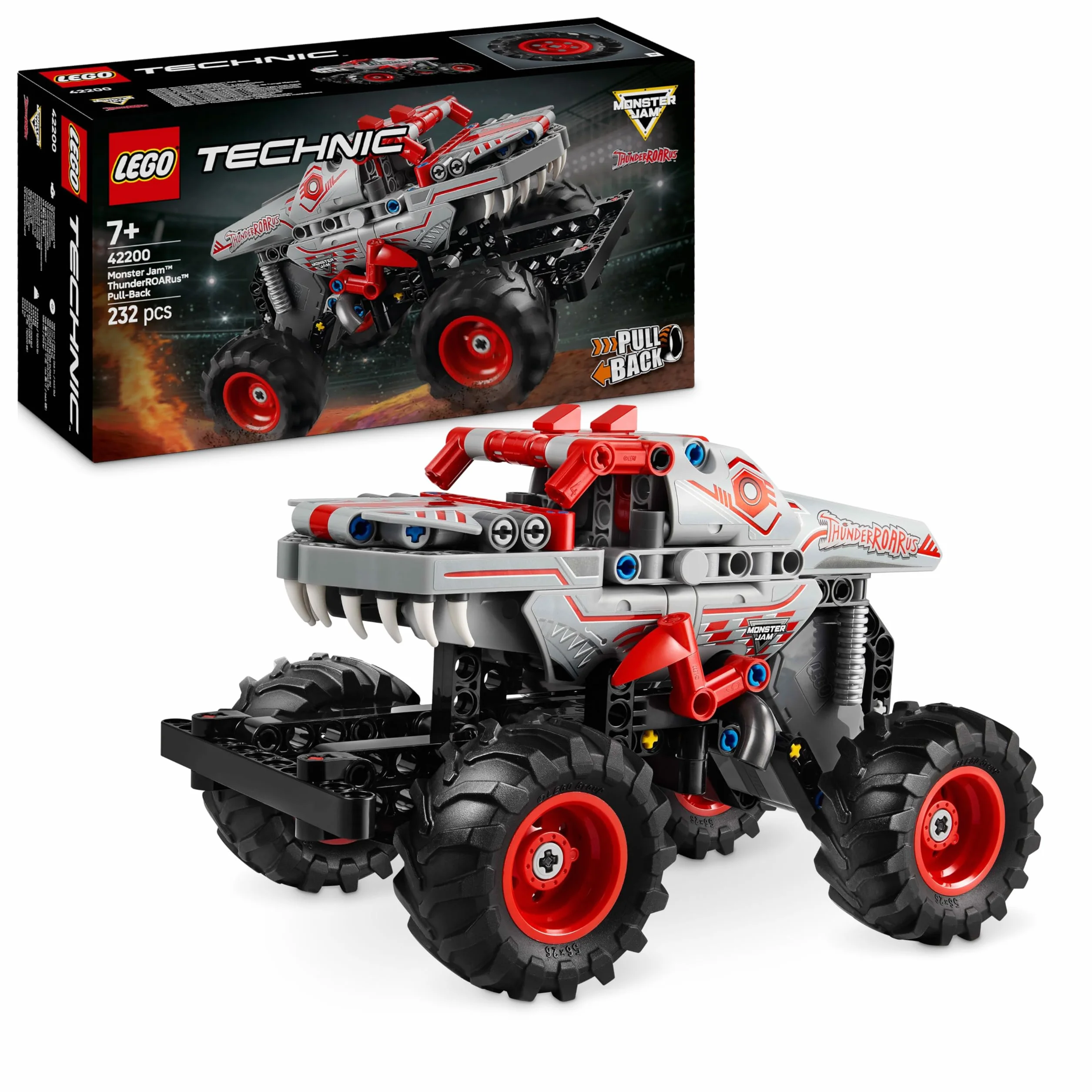 LEGO Technic Monster Jam ThunderROARus à rétrofriction 42200 Maquette de Camion Dinosaure pour Enfant dès 7 Ans