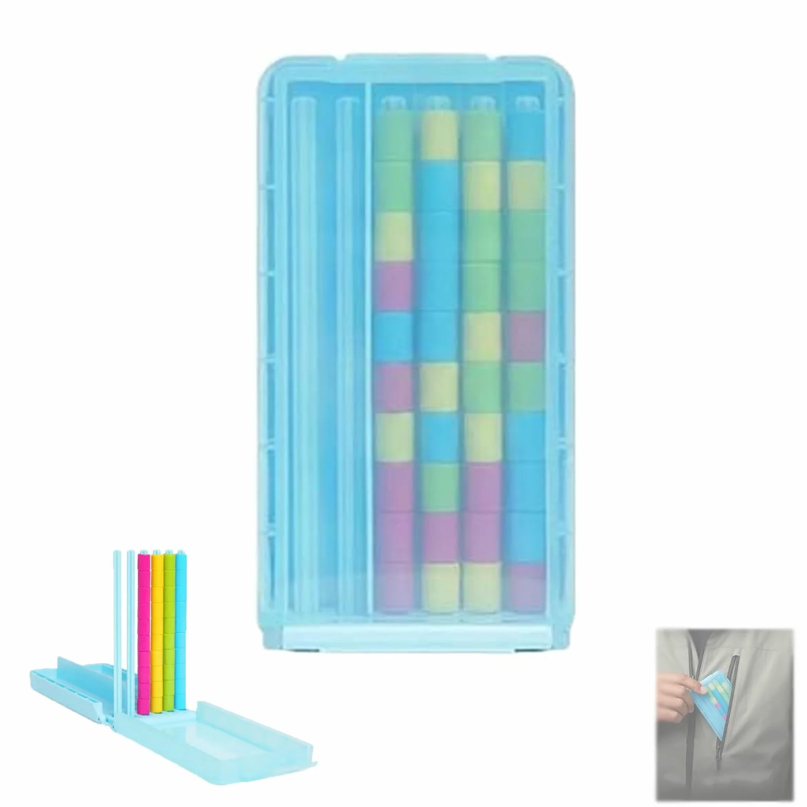 Mini Color Stack Challenge – Jeu de Voyage Portable avec 40 Anneaux de Couleurs, Puzzle Compact à empiler et Trier, l'entraînement logique et Le Plaisir sans écran pour Tous (1pc)