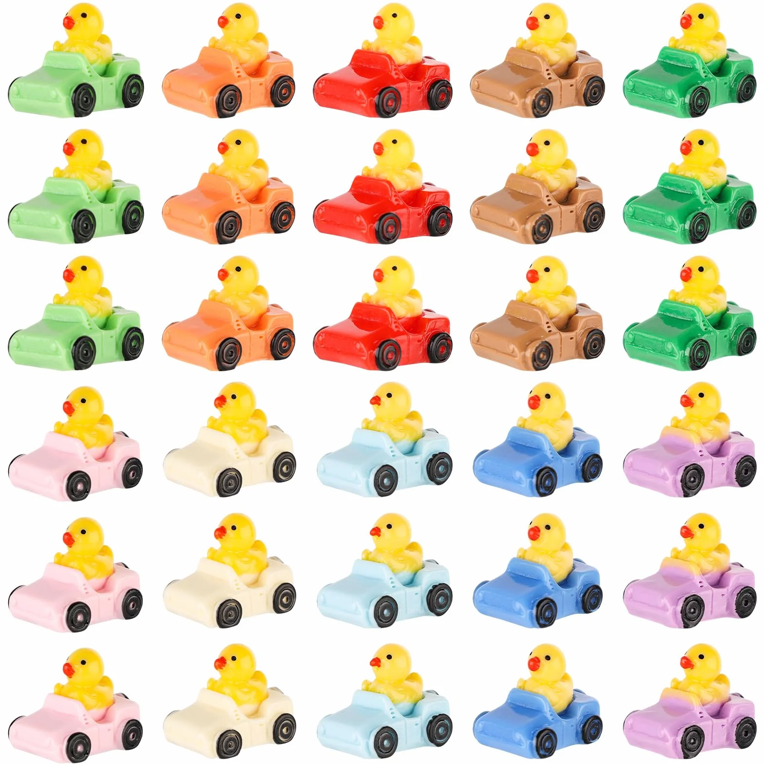 Figurines Canards en Résine Mini 30pcs 10 Couleurs Décoration Maison Bureau