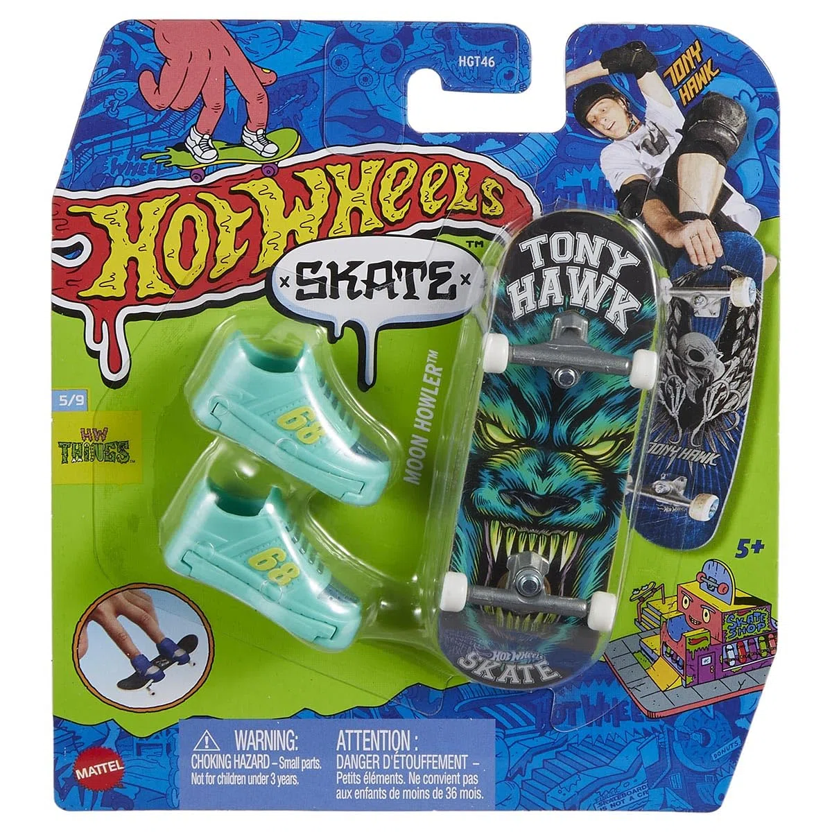 Hot Wheels Mini Skateboard avec Chaussures. 10 cm. Modèles Assortis