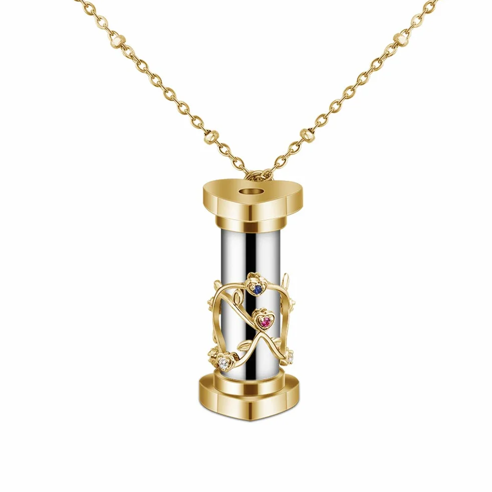 Mini Kaleidoscope Collier Kaleidoscope Laiton Doré Pendentif