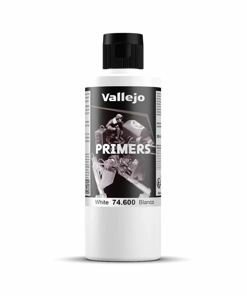 Vallejo Primer de Surface Acrylique Blanc 200 ml Finition Mate pour Aérographe
