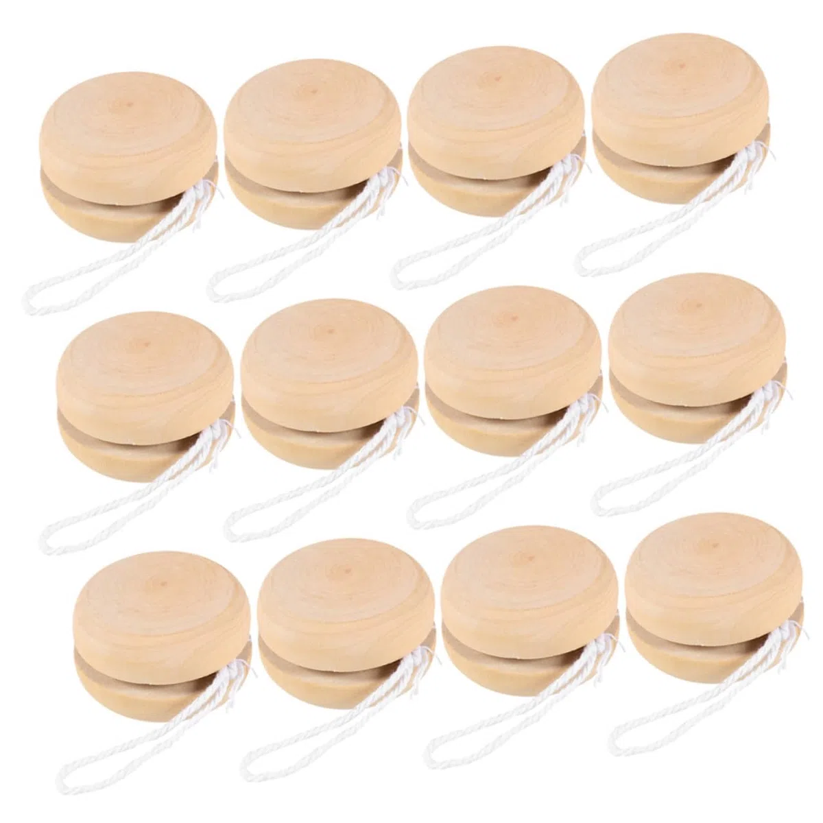 BESPORTBLE Lot de 12 Balles de Yo-yo en Bois Non Peintes pour Garçon et Filles, Taille Portable, Jouets Créatifs à Peindre, Jouet Éducatif en Bois Naturel, pour Activités Manuelles