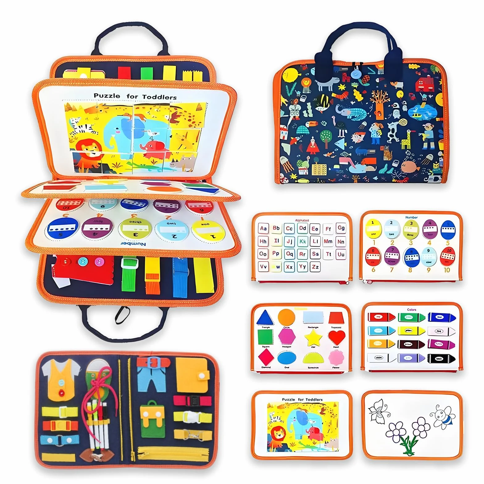 Montessori Jeux Plaque Activité Couverture 91 Sensorielle Apprentissage Jouets Enfants Garçons Filles 1 2 3 4 Ans Voyage Educatif Alphabet Numérique Forme Peinture
