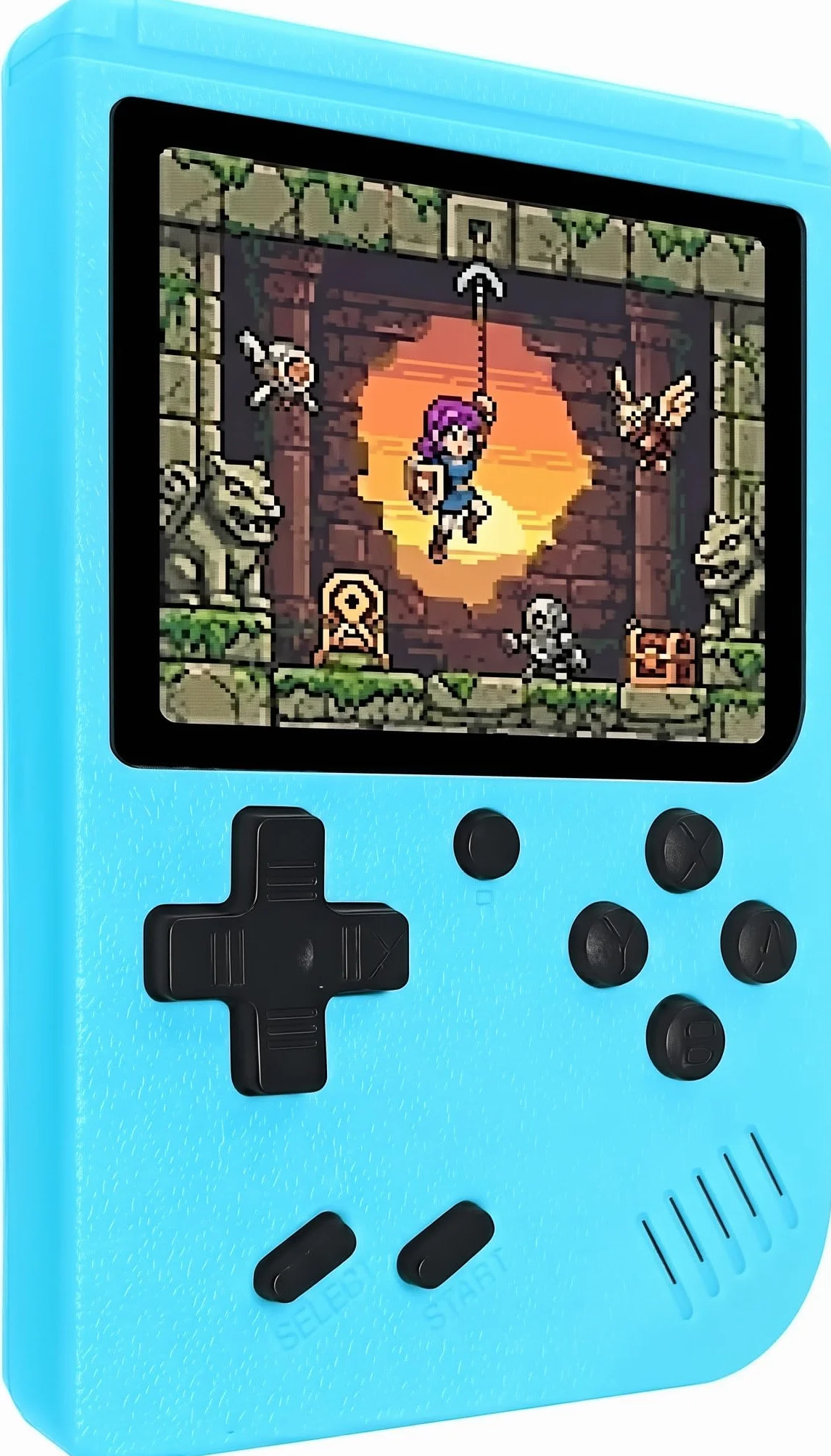 Console de Jeux Rétro Portable Mini 500 Jeux Intégrés Écran IPS 3.0 Pouces Batterie Rechargeable Bleu