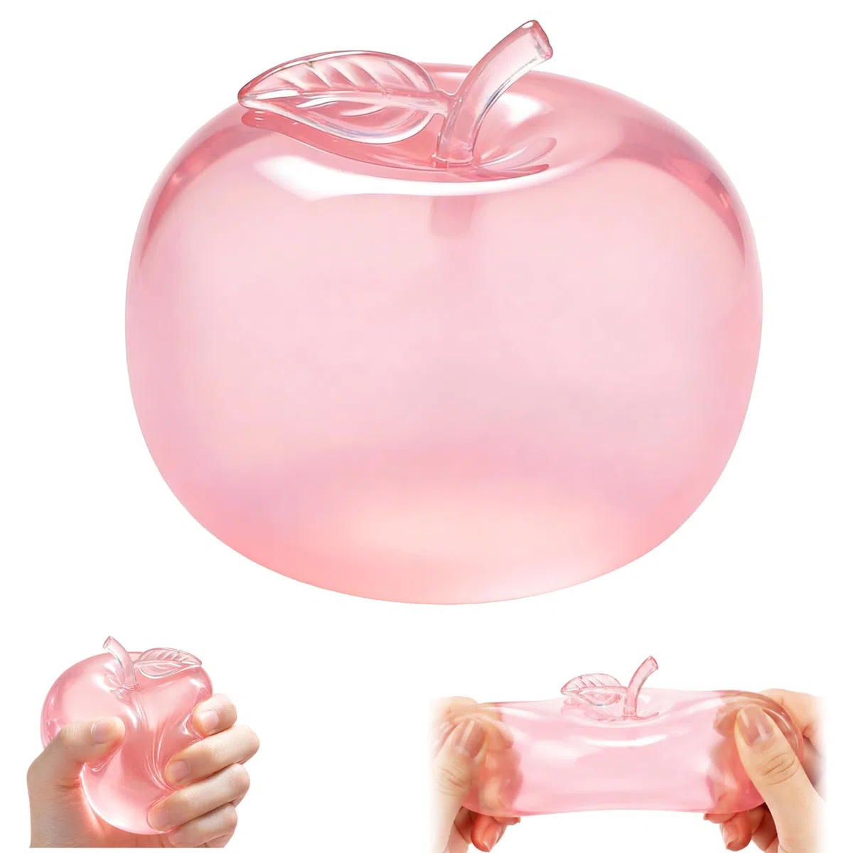 Squishy Pomme Rose, Jouet Anti Stress en Gel Souple, Fidget Toy Sensoriel pour Enfants Et Adultes,Balle Anti Stress pour Soulagement de L AnxiéTé Relaxation Bureau éCole