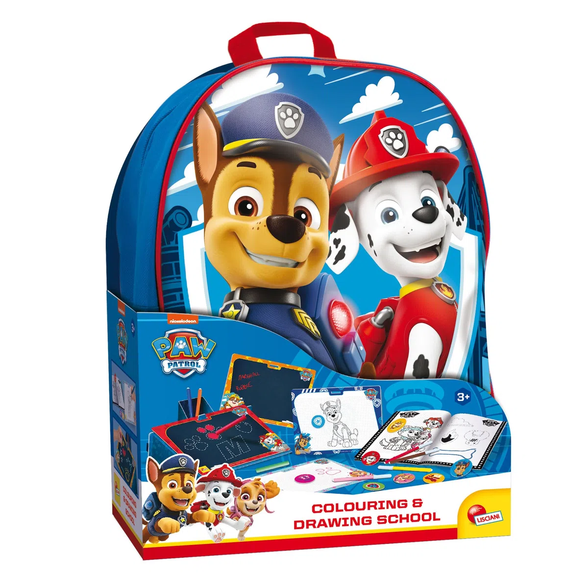 Lisciani - PAT' PATROUILLE - Ecole de Dessins et Coloriages Pour Enfants dès 3 ans - Avec Sac à Dos - Jeu Créatif - Apprendre à Dessiner et Colorier - Paw Patrol, moyen