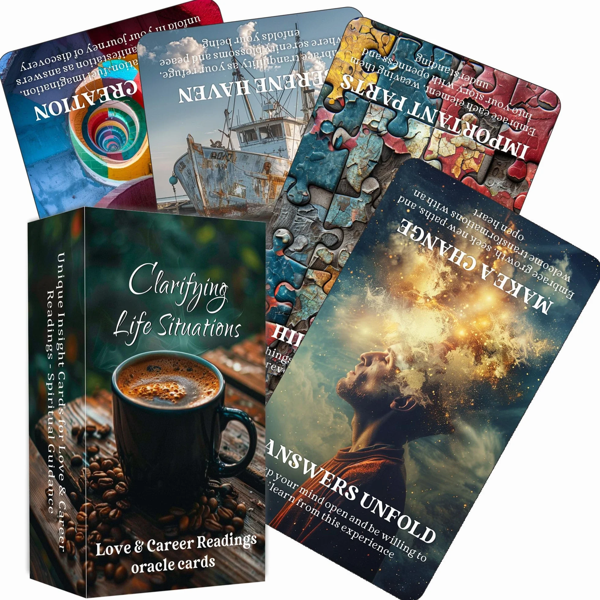 Clarifying Life Situations Oracle Cards, Love and Career Oracle Deck for Beginners, Cover All Areas in Life, Love, Spiritual Journey, and Career