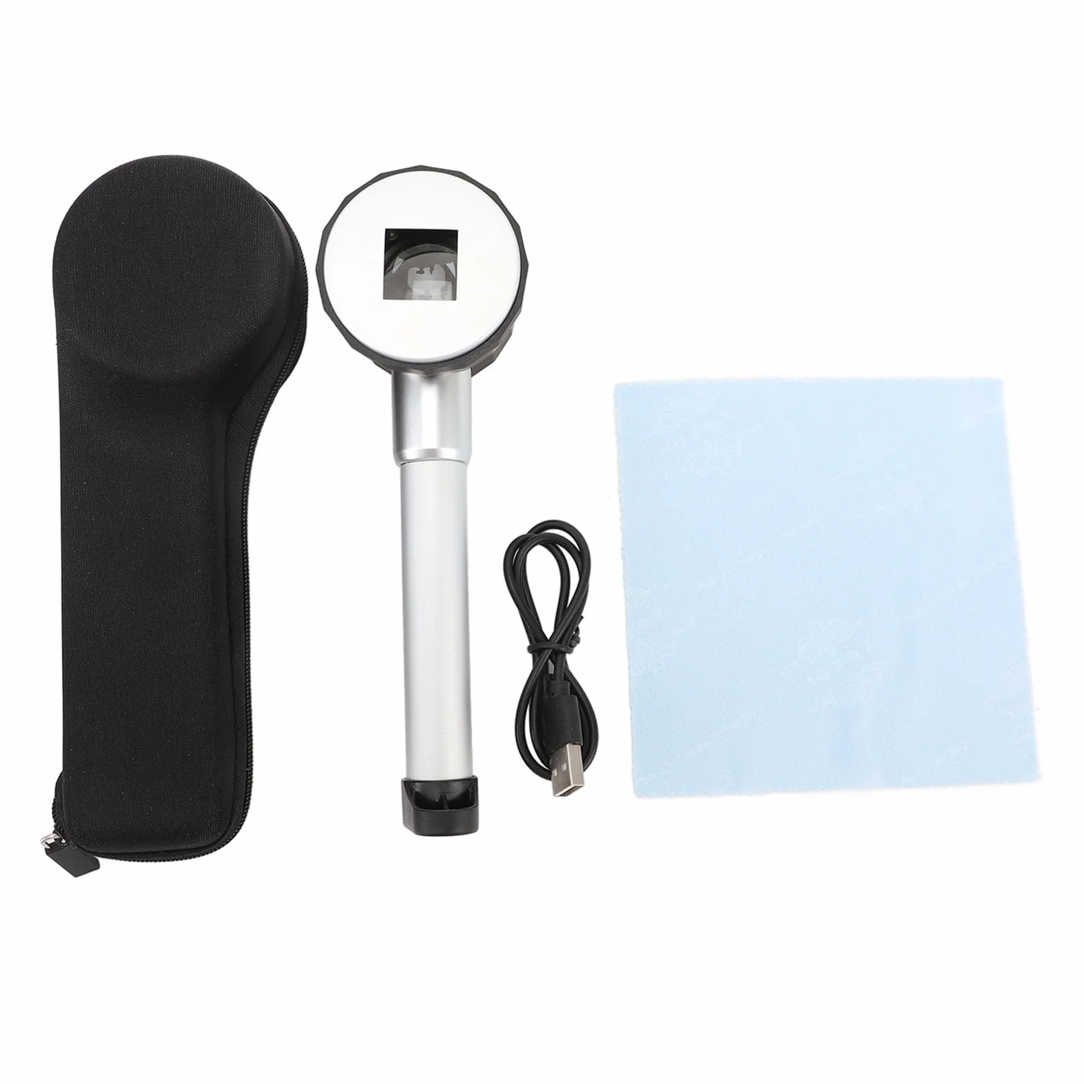Loupe portative 45X LED en verre optique avec échelle de mesure pour observer les timbres des plantes