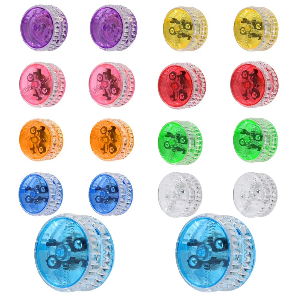 18 Pièces Yoyo, Lumineux LED Yoyo Enfant, Yoyos Cadeau Anniversaire Enfants Invites pour Fête École Jeux Extérieur Débutants Assortiment Couleurs Aléatoires