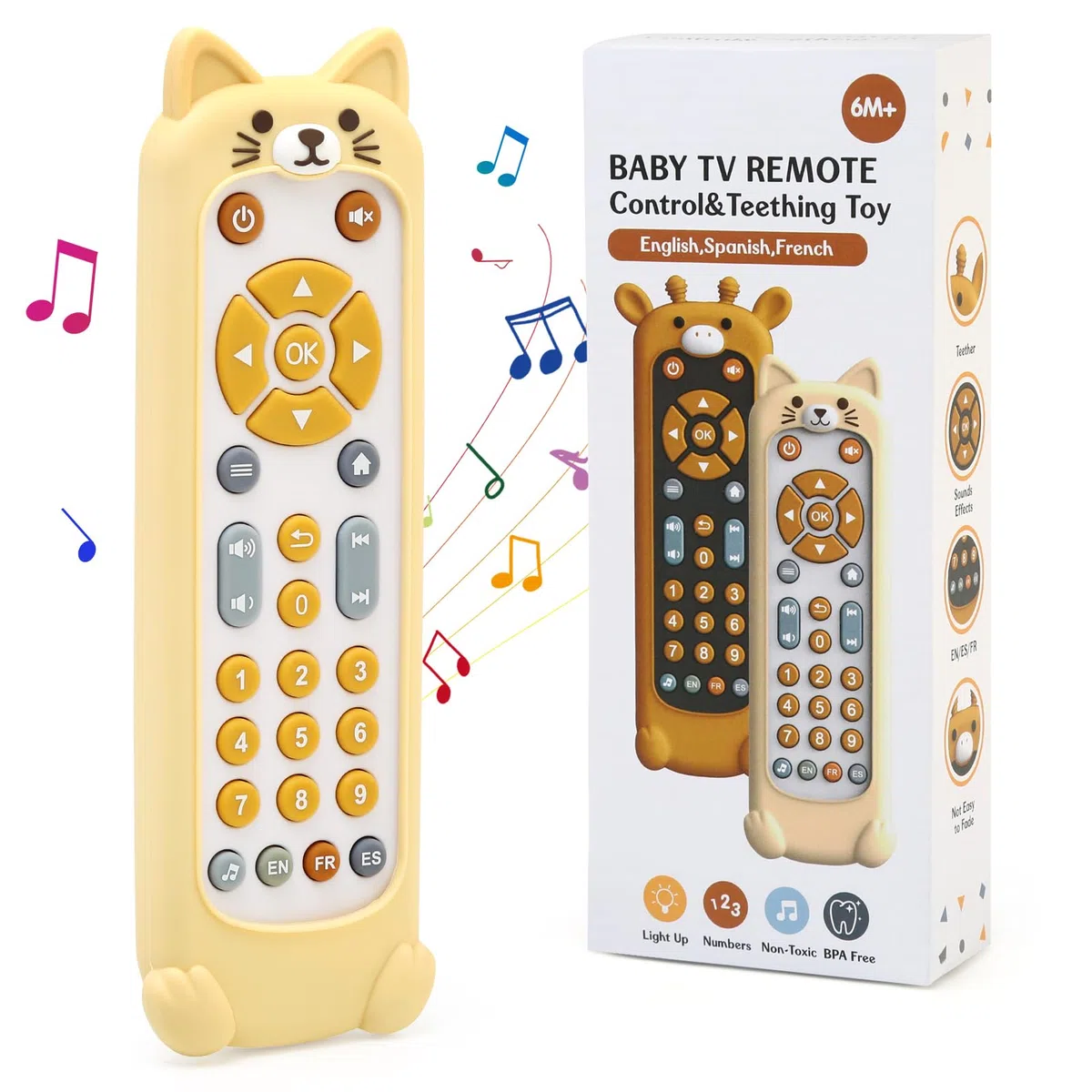 LEADSTAR Jouet Telecommande Bebe 1 an,Jouets Sensoriels éducatifs avec Différents Effets Sonores,Jouets Musicaux pour Bébés Cadeau Garçon Fille 1 an,Jeux Bebe 1 an avec Couvercle en Silicone
