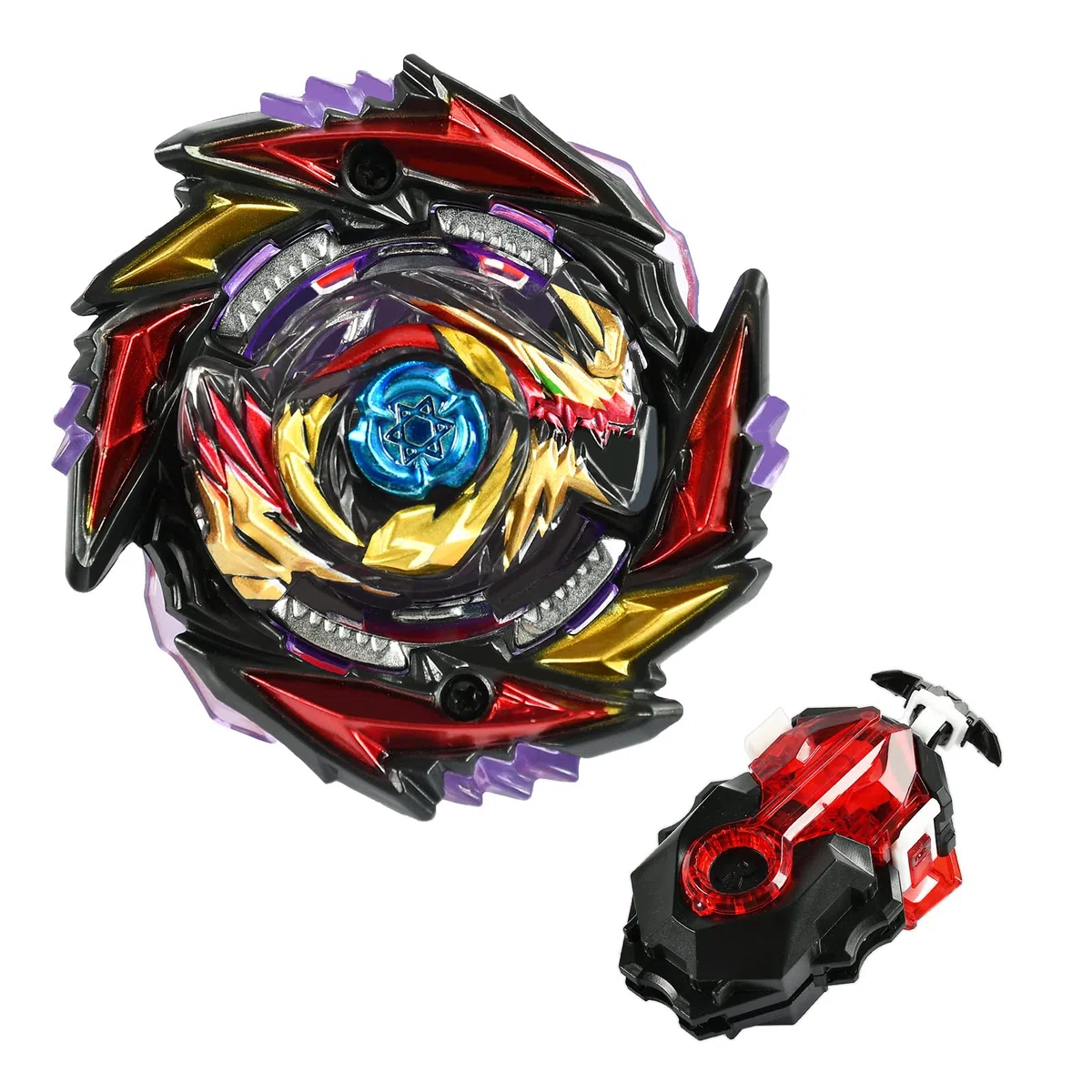 Toupie Blade, Blade Burst Quadrive Toupie Metal Fusion avec Lanceur Starter Gyro de Combat Jouet Set Cadeaux pour Enfants (A)