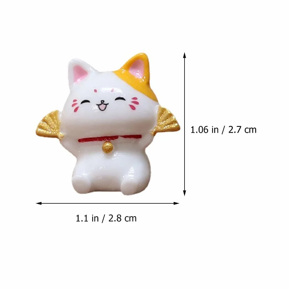 HEMOTON Lot de 12 Figurines Miniatures Chat Porte-Bonheur Maneki Neko en Résine