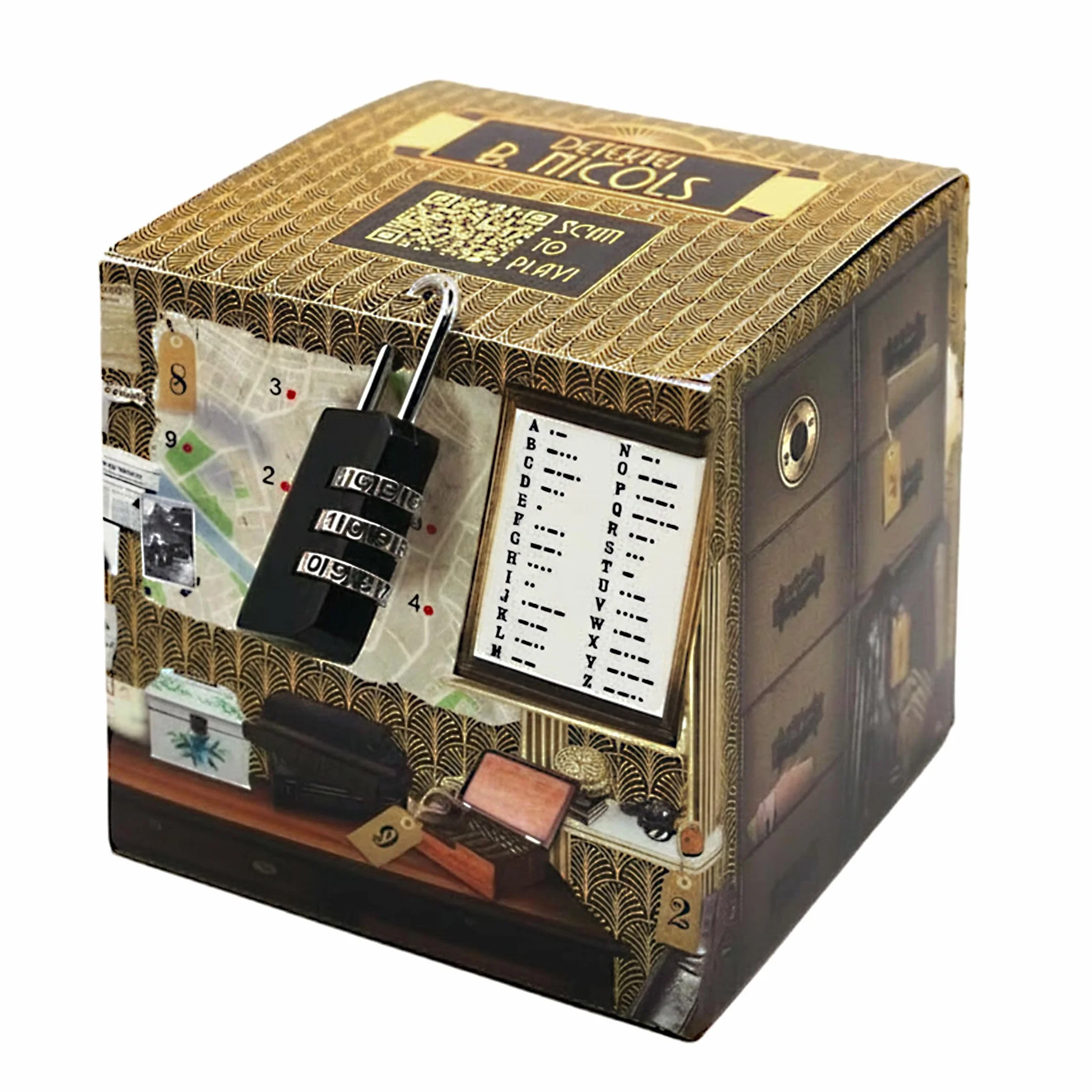 Boîte à énigmes - Coffret cadeau Escape Room - Aventure de détective pour la maison - Idée cadeau comme puzzle - Parfait pour les amateurs de puzzles, les coupons, les cadeaux en argent et plus encore