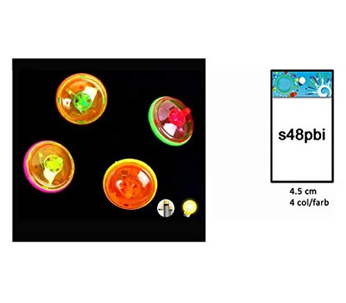 Lot de 12 - Toupie Lumineuse 4.5cm Mix