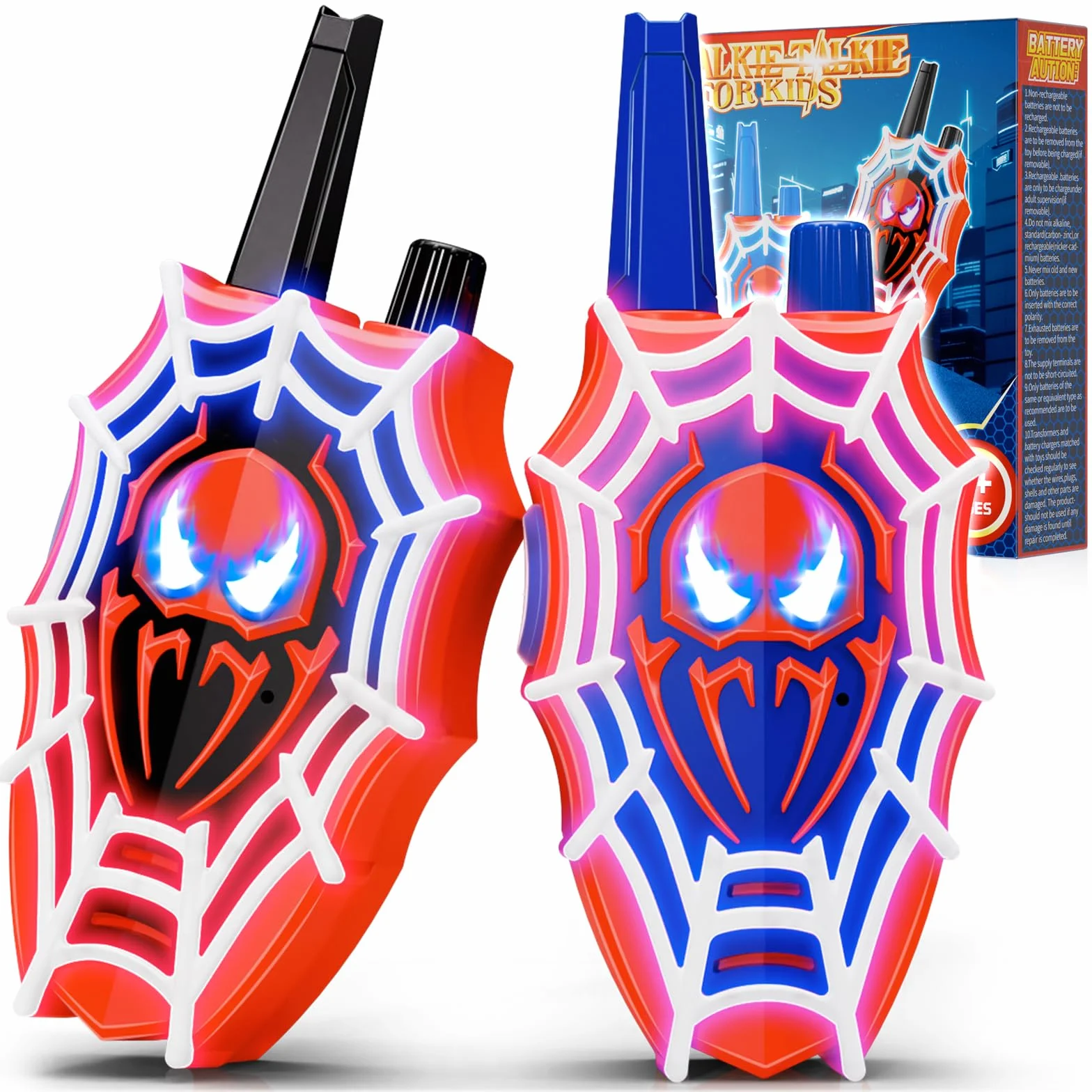 Talkie Walkie Enfants Lumineux Rouge Bleu Yeux Clignotants Jouet Garçon 3-9 Ans Jeux Extérieur