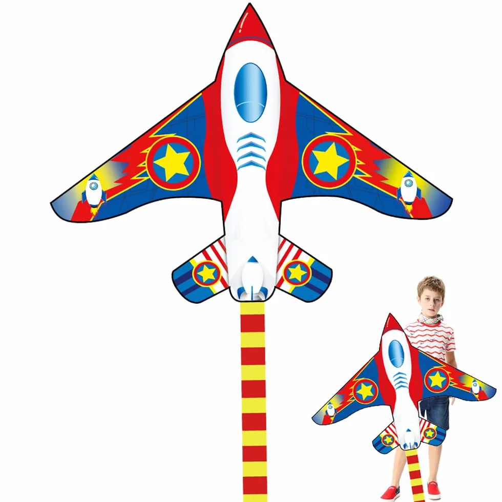 Avion Cerf-Volant pour Enfants et Adultes, Monofil Coloré avec Ligne 100m