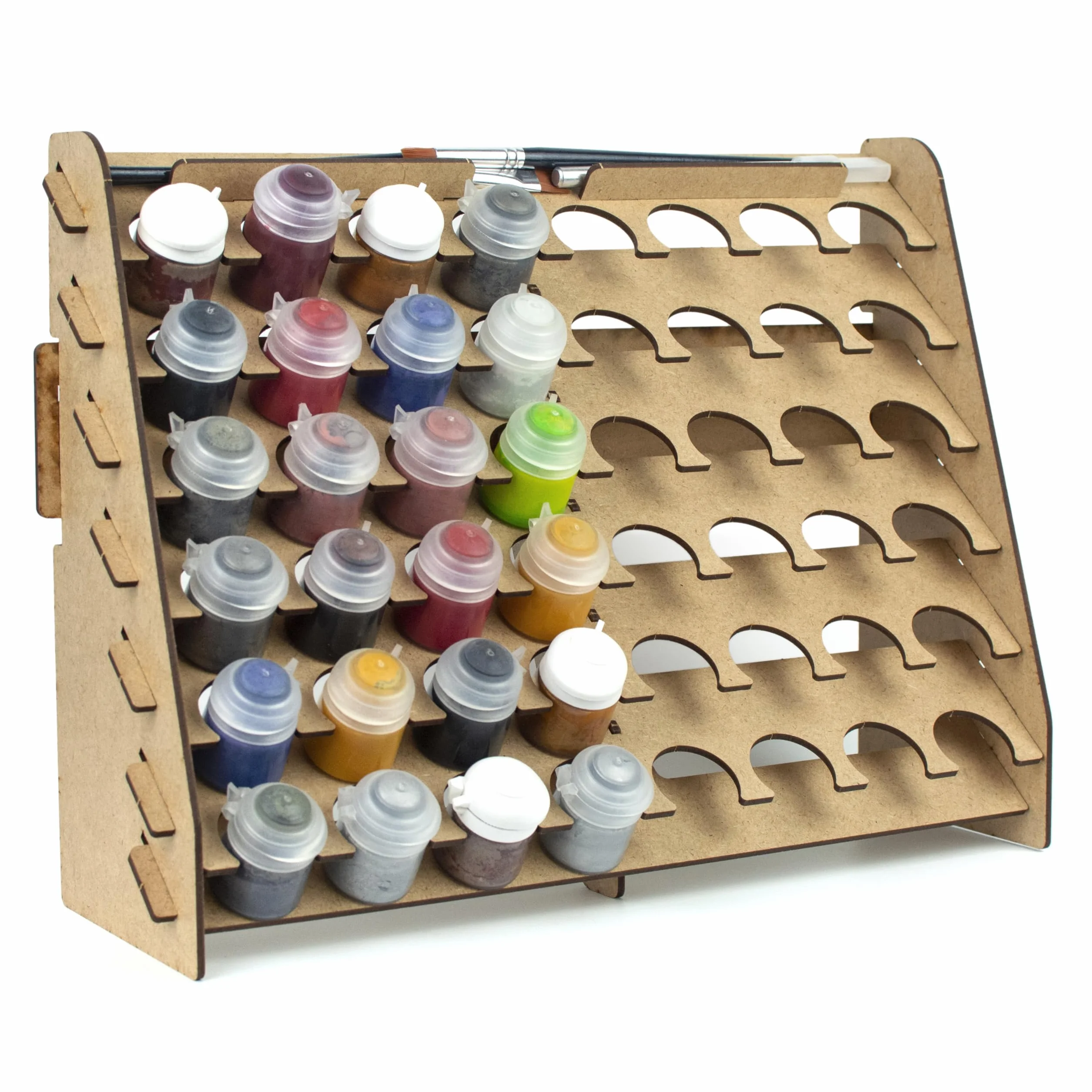PROSCALE Support mural pour Peinture maquette Rangement bois porte pot peinture acrylique Citadel pinceaux Warhammer 33 mm