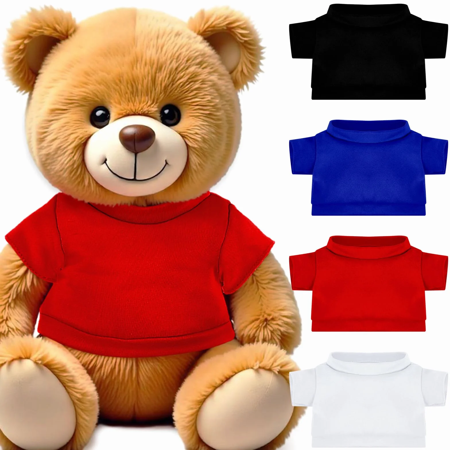 4 Pièces Vêtements Ours Mini Build a Bear Clothes - Marron, Rouge, Bleu - 30,5 - 40,6 cm - Ours Faites vos propres poupées en peluche