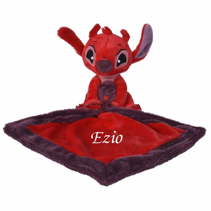 Disney Doudou Personnalisé Leroy Stitch Rouge Peluche 40 cm Polyester