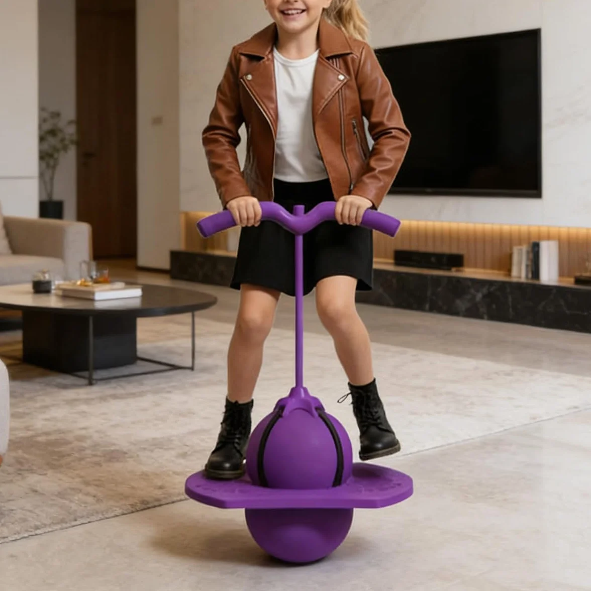 Ballon Sauteur Antidérapant avec Pompe Gonflage, Jouet d'Équilibre Extérieur pour Adultes