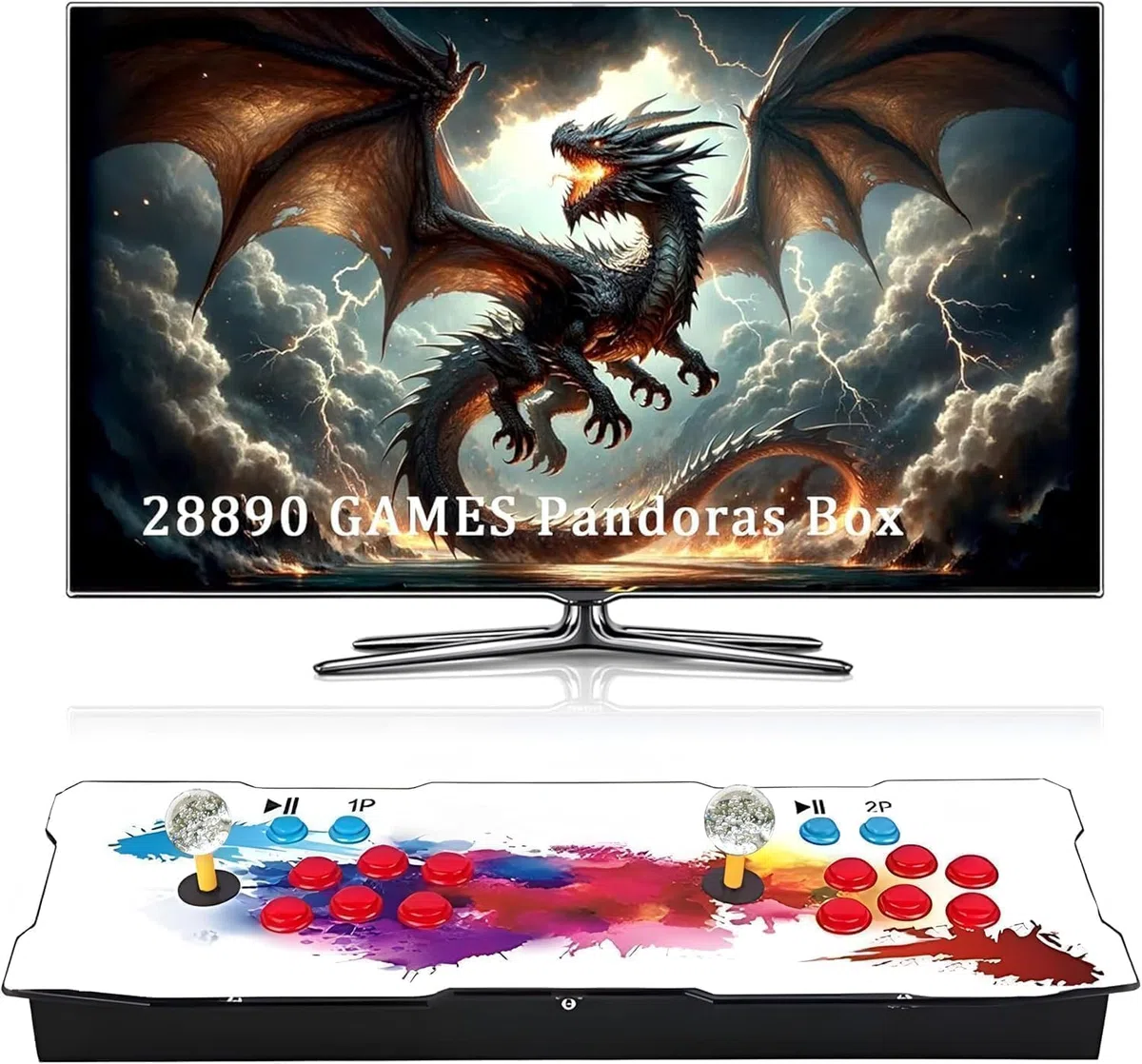 Machine d'arcade 2025 avec 29 000 titres. Console d'arcade qui comprend 6 boutons par joueur, 2 joysticks style possibilité d'ajouter des jeux sauvegardés de partie