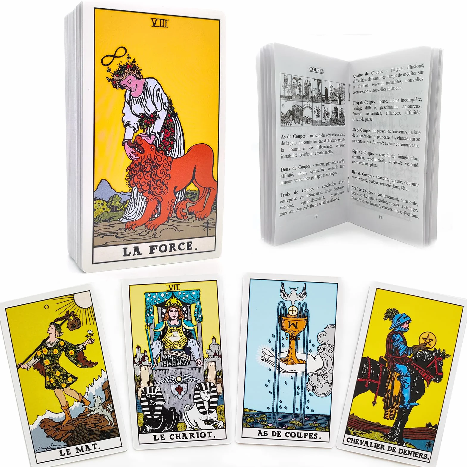 Cartes de Tarot Voyance Français Débutants 78 Cartes Divinatoires avec Guide